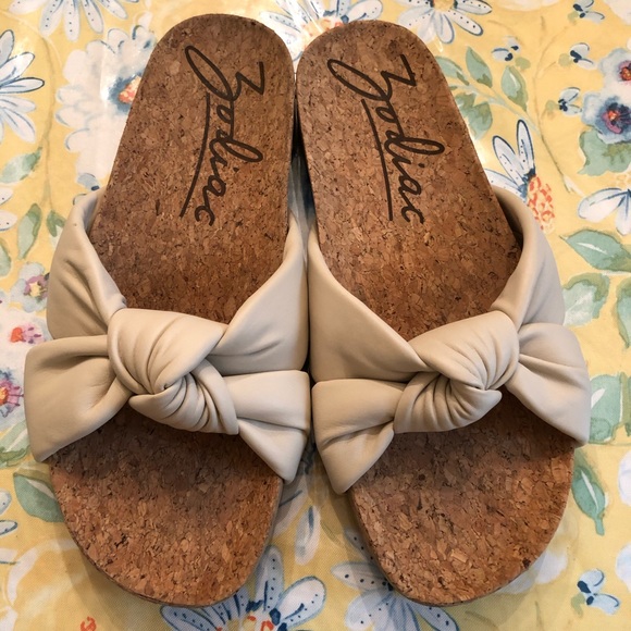 Zodiac Womens Mae Beige Slip On Knotted Strappy Slide Sandals Shoes 9 - Picture 2 of 5